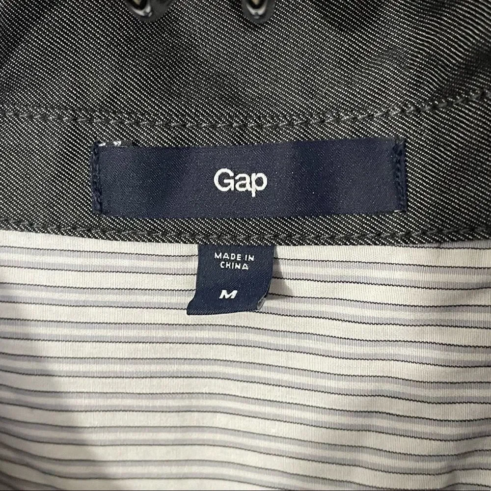 Gap Dark Cotton Drawstring Waist Shirtdress with Pockets, Medium - Picture 10 of 13